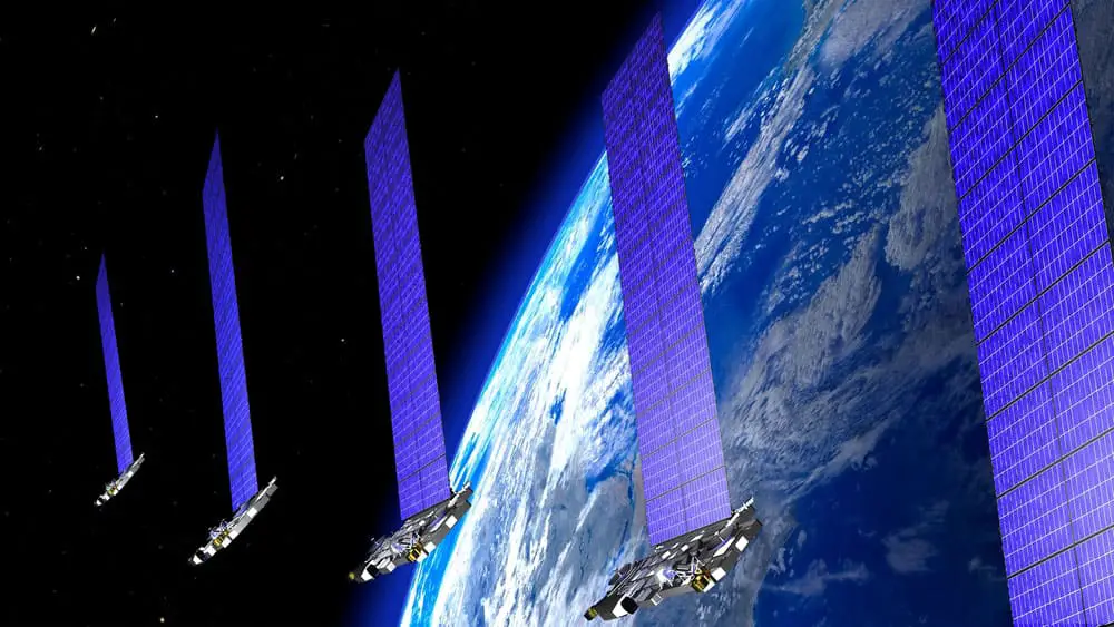 Broadband satellite train orbit the earth