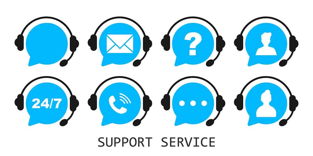 Various ways to contact support