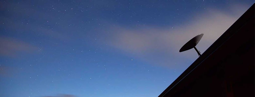 Starlink dish on the rooftop