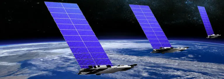 Internet satellite train around the earth