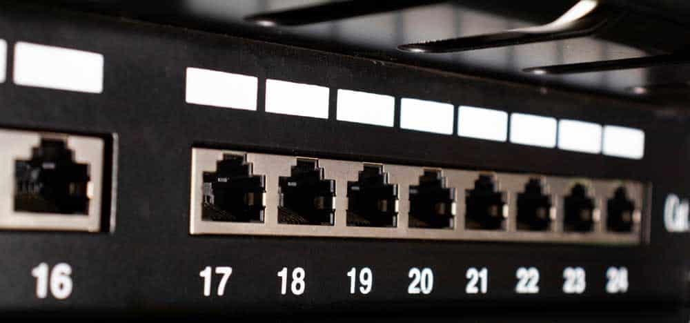 A row of ethernet ports.