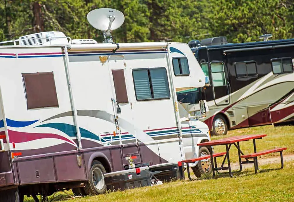 RV with a satellite dish