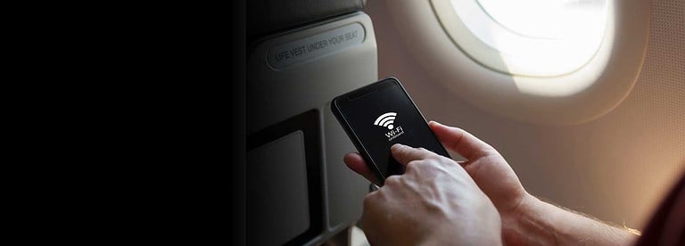 Wi-Fi Internet access in an airplane