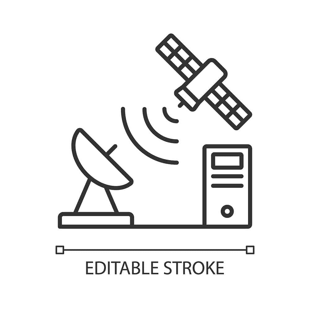 Concept of how a ground station works with satellites