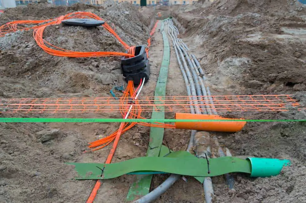 Fiber optic cables in the ground