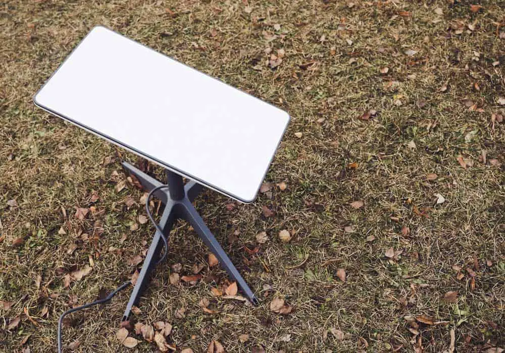 A rectangular Starlink dish for receiving internet