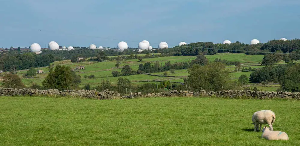 Ground station radomes in the UK